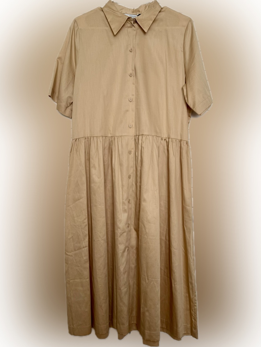 & Other Stories - Gold Short Sleeve Shirt Dress - Size 6